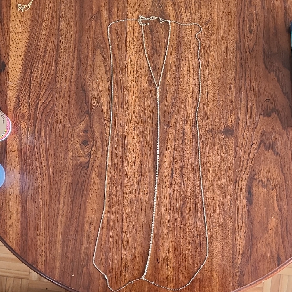 Y2K Minimalist Gold Crystal Bodychain